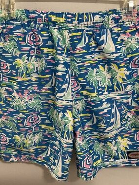 Boys Vineyard Vines Chappy Tropical/ Sailing Swim Trunks, Medium